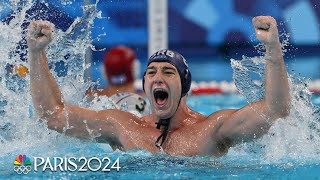 Nikola Jaksic scores LASTSECOND GOAL to send Serbia to water polo semifinals  Paris Olympics [upl. by Schecter693]