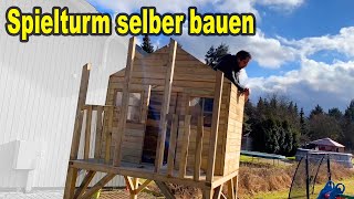 Klettergerüst selber aufbauen  Kletterturm bauen  Stelzenhaus ausbauen  Holzprofi Spielturm [upl. by Atiral]