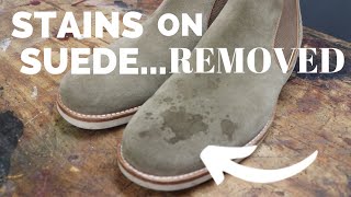 How to Clean Suede amp Nubuck Using Suede Shampoo  Removing Wine Stain [upl. by Abel161]