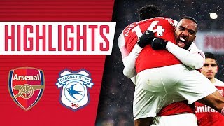 Lacazettes perfect knee slide 🔥 Arsenal 21 Cardiff City  Goals and highlights [upl. by Terza]