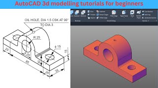 AutoCAD 2024 3d modeling tutorial part1  3d modeling in autocad [upl. by Mcspadden]