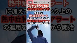 【健康 トレンド ニュース】今年も暑くなる環境省が熱中症は情報で予防対策 ウェルネス気象異常 被害 速報 リテラシーshorts news health 熱中症 被害 [upl. by Kaja789]