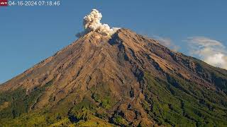 Apr 16 2024 An Eruption at Semeru Volcano Indonesia [upl. by Dorca]