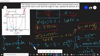 75Fluid Problem Solving44 Rotating Cylinder Rigid Body Motion of Fluid [upl. by Aletta]