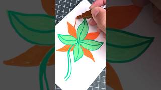 Colorful Fall inspired drawing with Posca markers 😱 posca painting shorts [upl. by Matta]