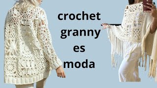 crochet 4 granny square cardigan principiantes beginner granny 1 [upl. by Darcey]