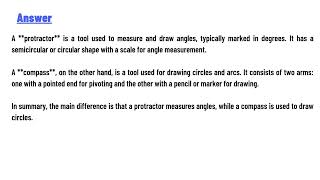 What is the difference between a protractor and a compass [upl. by Eitisahc795]