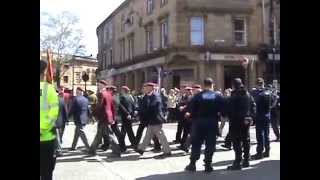 Lancashire Fusiliers Gallipoli march past Bury 2015 [upl. by Marfe]