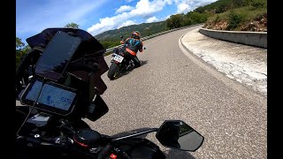 KTM 1290 Super Adventure amp Yamaha MT09 on stunning SS389 in Sardinia [upl. by Ariaz]