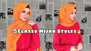 5 classy Hijab Styles [upl. by Artenahs]