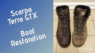 Scarpa Terra GTX Hiking Boot Cleaning And Restoration How to restore hiking boots [upl. by Capps]