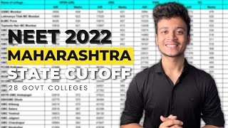 Maharashtra State Govt Colleges CutOff  Category Wise  NEET 2022 [upl. by Jacquelin828]