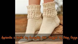 Tuto tricot chaussettes dété ajourées [upl. by Suinuj]