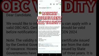 RRB OBC CERTIFICATE VALIDITY IN TAMIL [upl. by Wershba647]