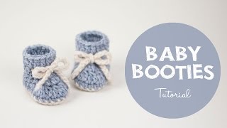 How To Make a Cute and Easy Baby Booties  Winter Snowflake  Croby Patterns [upl. by Waddle]