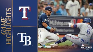 Rangers vs Rays Wild Card Game 2 Highlights 10423  MLB Highlights [upl. by Eeruhs]