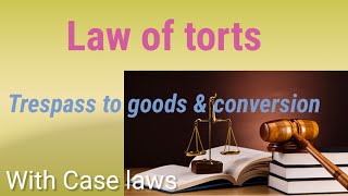 Law of torts  Trespass to goods amp conversion [upl. by Tihw246]