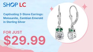 Moissanite amp Zambian Emerald Earrings in Platinum Over Silver 170ctw [upl. by Wittie512]