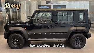 New Maruti Suzuki Jimny 2024 🖤 Base Model  Zeta  Rs 1074L  Black Colour Walkaround Review 👌 [upl. by Ecirtaed900]