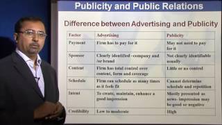 Marketing Management Lectures  Difference between Advertising and Publicity [upl. by Widera]