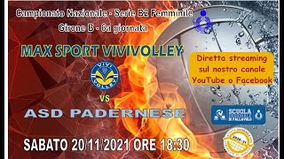 MAX SPORT ViviVolley Induno Olona VA vs ASD Padernese Volley Paderno dAdda LC [upl. by Lietman]