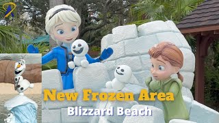 New Frozen Area at Disneys Blizzard Beach Water Park [upl. by Halsy427]