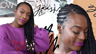 LEMONADE BRAIDS  tuto coiffure de tresses africaines plaquées [upl. by Netsirt]