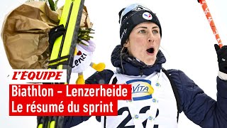 Biathlon 202324  Justine BraisazBouchet remporte le sprint de Lenzerheide [upl. by Yecnay]