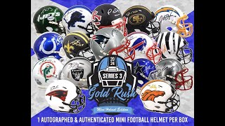 2024 Gold Rush Autograph Mini Helmet Football Series 3 6 Box 12 Case Pick Your Team Break 85 [upl. by Alleram]