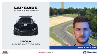 iRacing Lap Guide Audi R8 LMS EVO II GT3 at Imola [upl. by Gnet]