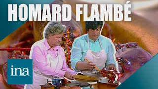 Homard flambé à larmagnac et canard au foie gras de Maïté pour Noël 🦞  INA Les Recettes Vintage [upl. by Adnol447]