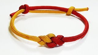 Paracord Tutorial Adjustable Two Color Eternity Knot Paracord Friendship Bracelet [upl. by Notkcorb]