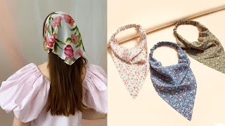 PERFECT HEEADBAND 😍  How to Make a DIY Bandana Headband  Head Scarf  Hair Scarf Tutorial Sewing [upl. by Catherine]