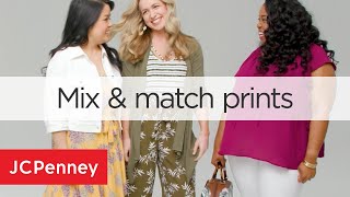 Outfit Ideas  How to Mix Prints and Patterns  JCPenney [upl. by Eremaj]