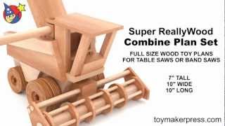 Wood Toy Plans  Fun John Deere Harvester Farm Combine [upl. by Ardekahs]