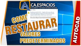 TIPS como RESETEAR AUTOCAD a configuraciones por defecto  RESTAURAR VALORES predeterminados autocad [upl. by Channa]