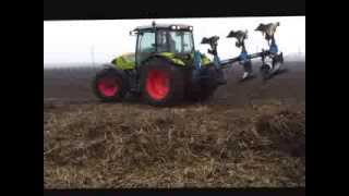 Claas Axos 340 amp Lemken Opal 110 HX ploughing after sugar beet ROMANIA [upl. by Appilihp]