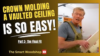 Crown molding a vaulted ceiling is So EASY Part 3 The Final Fit [upl. by Blodgett]