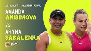 ANISIMOVA VS SABALENKA  NATIONAL BANK OPEN  TORONTO  QUARTERFINAL [upl. by Gettings]