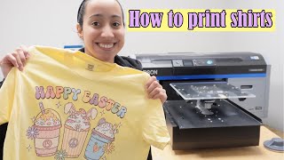 Printing Easter Tshirts with Epson F2100 DTG [upl. by Halstead586]