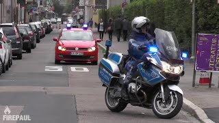 KleinfahrzeugWerkstattwagen BF Karlsruhe  Krad Polizei bei einem Marathon [upl. by Corinna]