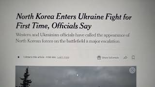 quotSeverní Korea poprvé vstupuje do ukrajinského boje říkají představiteléquot New York Times [upl. by Fonda]