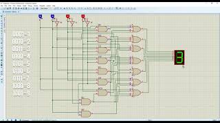 7 Segment display using Logic Gate in Proteus [upl. by Kcirddahc52]