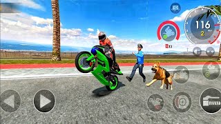 Extreme Green Motorcycle Driving simulator 3d  Xtreme Motorbikes Gameplay Stunts Android IOS [upl. by Anikal]