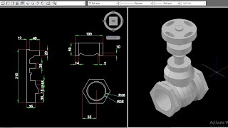 TUTORIAL AUTOCAD GATE VALVE 3D  MITT CILEGON  ZAINUS [upl. by Assirim958]