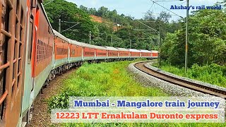 Mumbai to Mangalore monsoon train journey by Duronto express through Konkan railways [upl. by Ciredec]