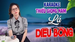 Karaoke Song Ca  LÁ DIÊU BÔNG  Thiếu Giọng Nam  Song Ca Với Lê Liễu [upl. by Dom]