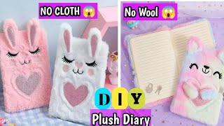 DIY Plush Diary 😱💓✨ Homemade Fur Notebook  diy mini fur diary at home [upl. by Eivol]