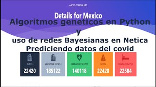 Algoritmos geneticos en python y Redes Bayesianas en Netica  Predicciendo datos del Covid en México [upl. by Xet348]