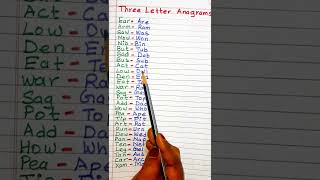 Three Letter Words । 3 Letter Anagrams Words। Anagrams Examples Three Letter Words in English [upl. by Grania69]